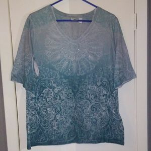 Cato Blue Print Top